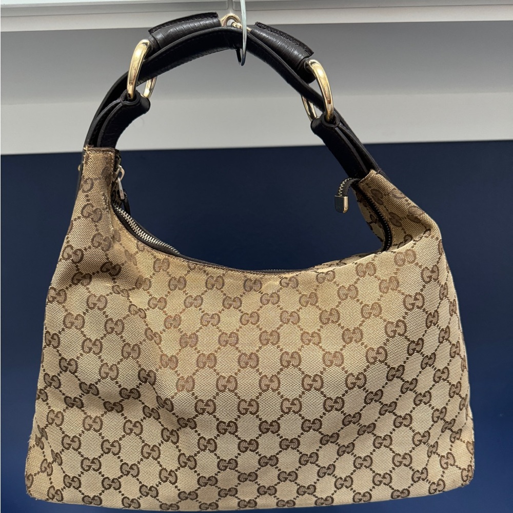 Gucci Monogram Medium Horsebit Chain Hobo